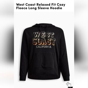 Torrid West Coast relaxed fit cozy fleece long sleeve hoodie